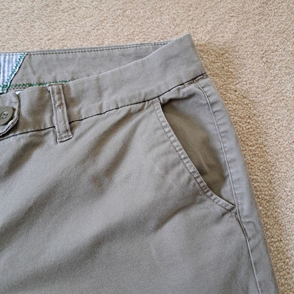 Tommy Hilfiger Cropped Pants Women's Size 14 Taupe Straight Leg Cotton Capri - Picture 4 of 15